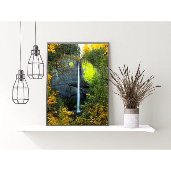 Latourelle Falls, Oregon In Autumn Waterfall Wall Art Design Poster Print Decor - Picture 2 of 9
